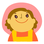 エプロンをしてほほえんでいる女性のイラスト