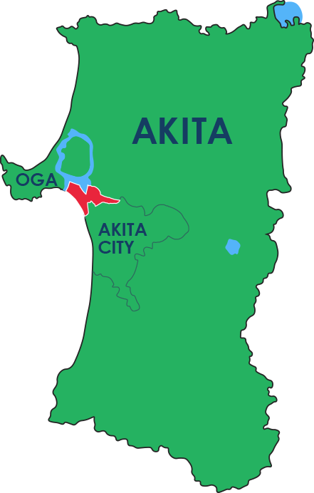 潟上市の位置を示す地図